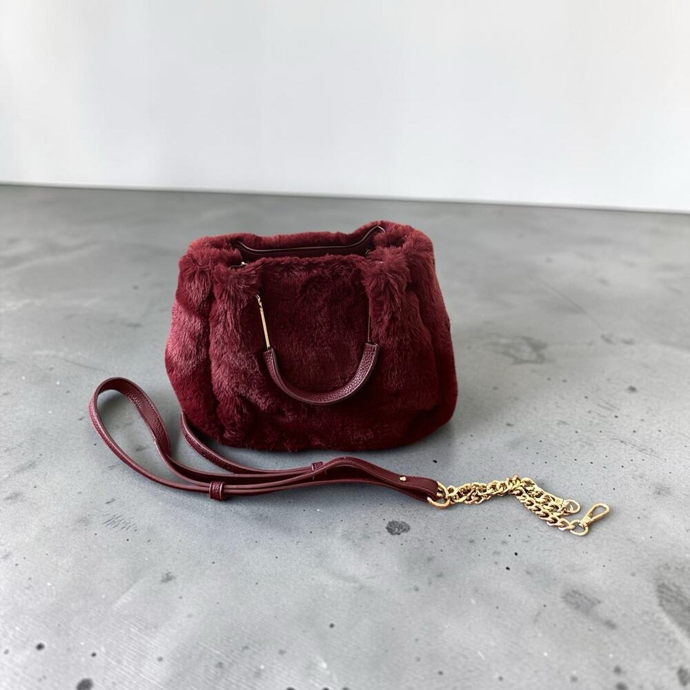 Isaac Mizrahi Faux Fur Mini Crossbody Handbag